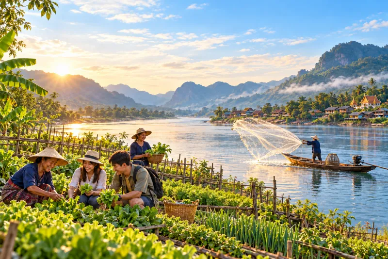 ประมงพื้นบ้านริมแม่น้ำโขงและแปลงผักริมตลิ่ง อำเภอเชียงคาน